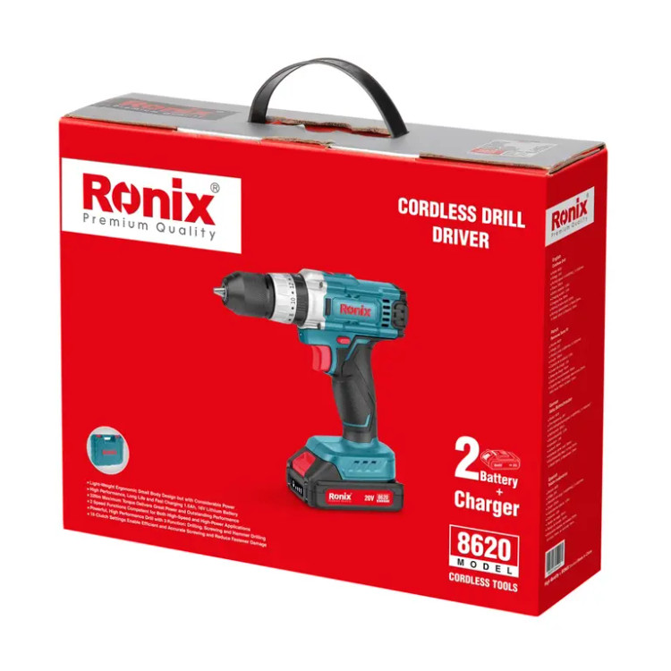 دریل پیچ گوشتی شارژی ۲۰ ولت رونیکس (RONIX) – مدل ۸۶۲۰