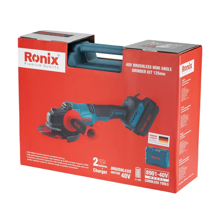 مینی فرز شارژی براشلس ۱۱۵ میلیمتری ۲۰ ولت رونیکس (RONIX) – مدل ۸۹۰۱