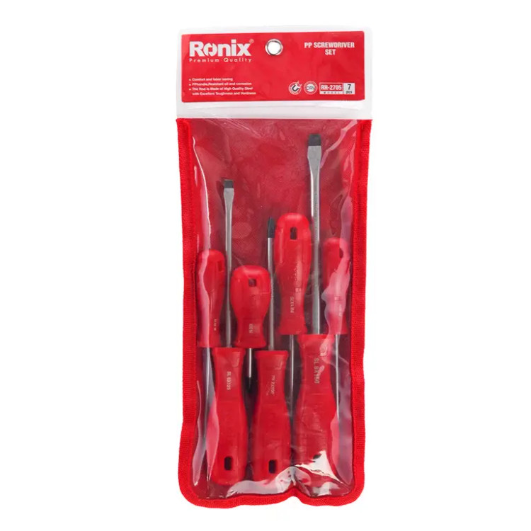 ست پیچ گوشتی دسته پلاستیکی تک رنگ رونیکس (RONIX) – مدل RH-۲۷۰۵