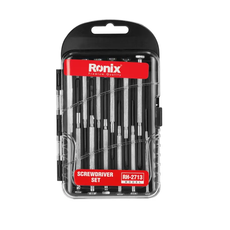 ست ۱۲ عددی پیچ گوشتی ساعتی دسته فلزی رونیکس (RONIX) – مدل RH-۲۷۱۳